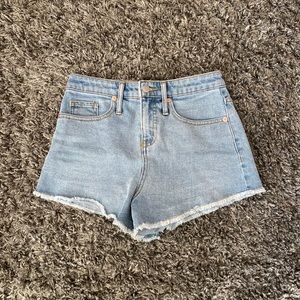 Light wash jean shorts